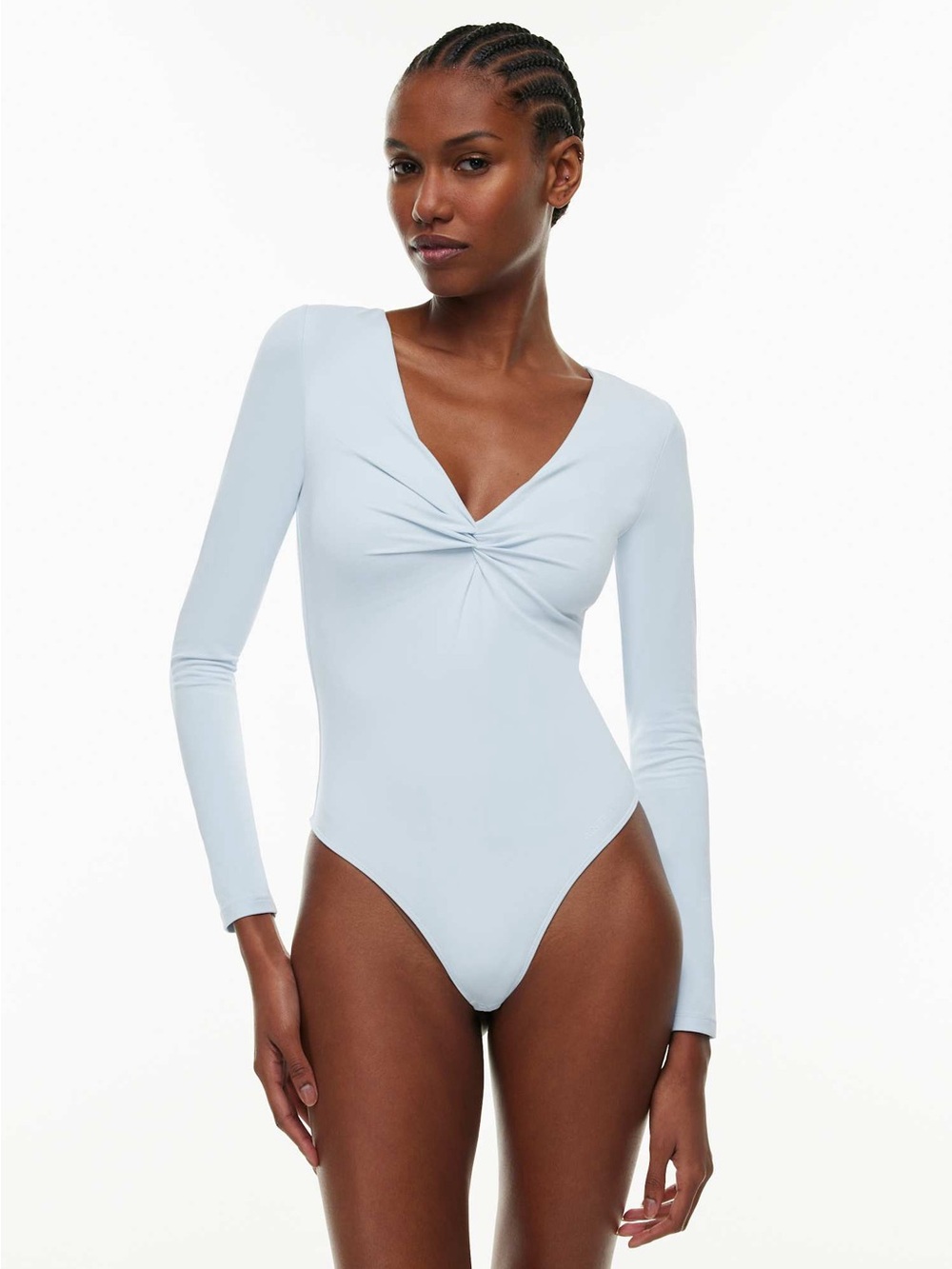 Aritzia Contour Twist Bodysuit in Cruise Blue
